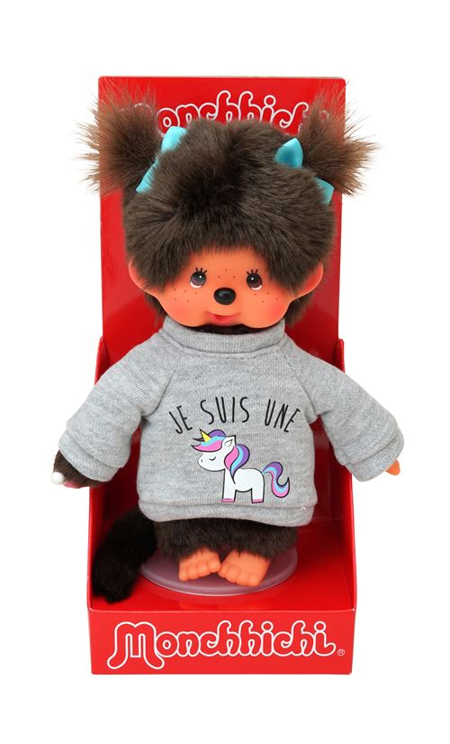 Monchhichi Rouge Peluche Licorne