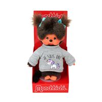 Monchhichi Peluche Chica Con Babero Rosa Y Blanco – Muñeco De 20 Cm Super Suave, Ideal Para Coleccionar Y Regalar