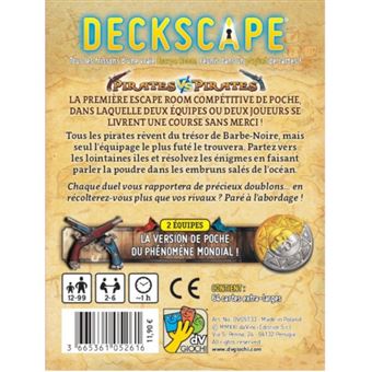 Jeu de stratégie Super Meeple Deckscape Pirates vs Pirates - L'île au trésor