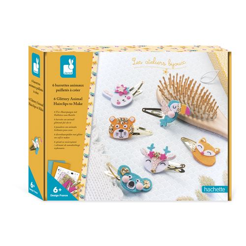 Jeu Créatif Janod J09178janod – Atelier Bijoux avec 6 Barrettes Animaux Pailletés - vue 3