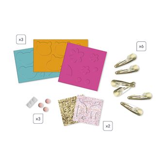 Kit Création Barrettes Animaux Janod - 6 Barrettes Sans Colle - Dès 5 Ans