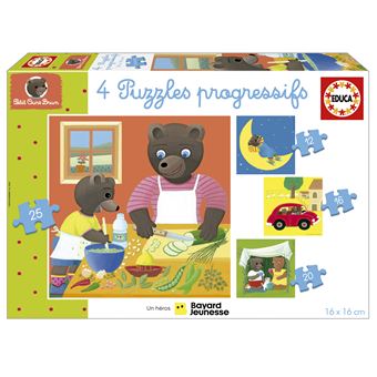 Puzzle Educa Petit Ours Brun Progressif - 1