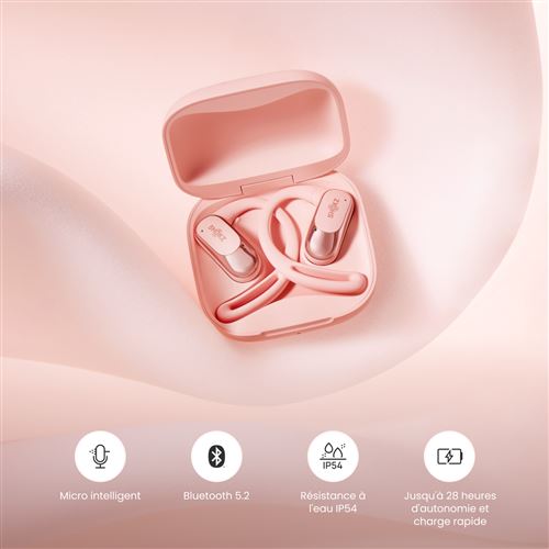 Ecouteurs sans fil True Wireless Shokz OpenFit Air Rose