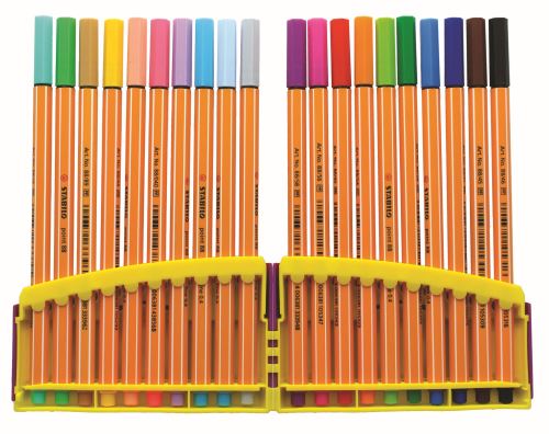 STABILO point 88 stylo-feutre pointe fine (0,4 mm) - ColorParade de 20 stylo-feutres  - Coloris assortis