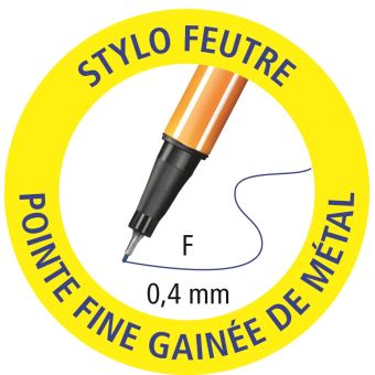 Pochette de 8 stylos feutres STABILO point 88 - coloris pastel