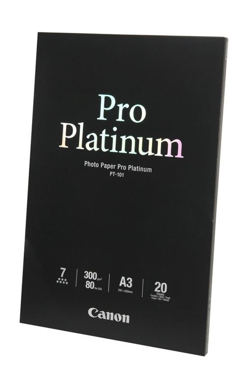 Papier d'impression Canon Pro Platinium PT101 A3 20 feuilles Papier d