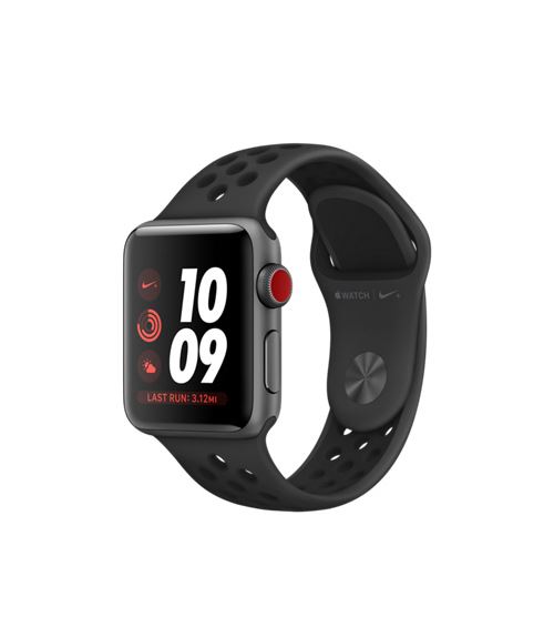 Apple Watch Nike+ Cellular 38 Mm Boîtier En Aluminium Gris Sidéral Avec Bracelet Sport Nike Anthracite Noir