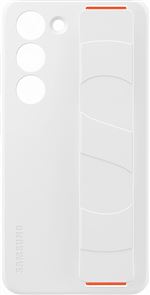 Coque en silicone avec lanière pour Samsung Galaxy S23 5G Blanc