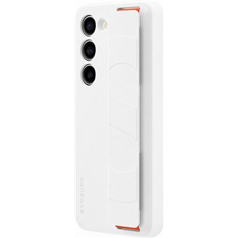 Coque en silicone avec lanière pour Samsung Galaxy S23 5G Blanc