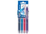 Set 4 stylos Pilot Pen Frixion Clicker 07 Set2Go Noir Bleu Rouge et Vert