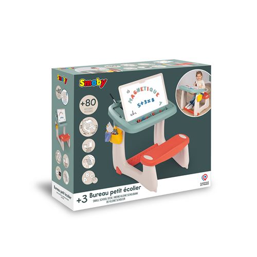 Bureau ergonomique Smoby avec ardoise double face magnétique - Smoby
