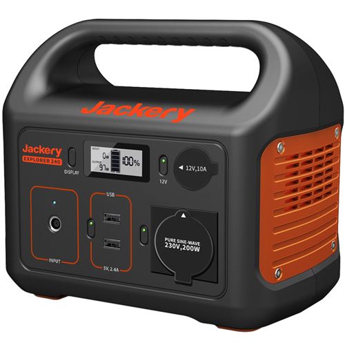 Station d'énergie portable Jackery Explorer 240 W Noir et Orange