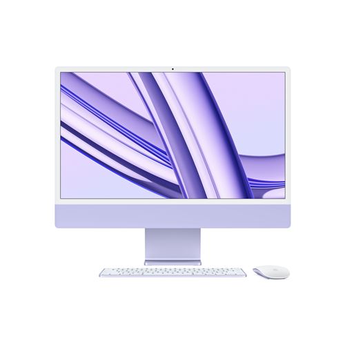 Apple iMac 24 256 Go SSD 8 Go RAM Puce M3 CPU 8 cœurs GPU 10 cœurs Violet