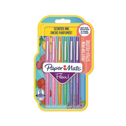 Set de 6 Stylos feutres Papermate Flair Couleurs assorties