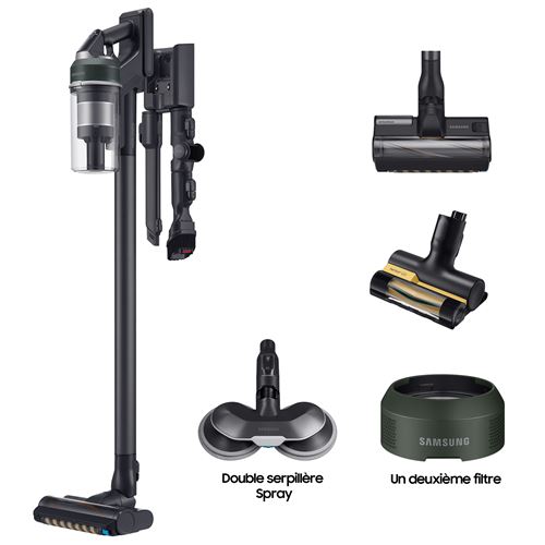 Aspirateur Balai Samsung Pack Jet 85 Pet + Double Serpillière Spray + 2ème Filtre F-Vs20C85Tn-V1 580 W Noir