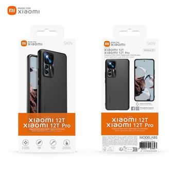 Coque arrière semi-rigide avec touché peau pour Made For Xiaomi pour Xiaomi 12T/12T Pro Noir