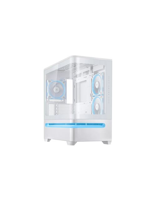 Boitier PC PRIME AP202 mini tour blanc ARGB avec panneau latéral et avant verre trempé