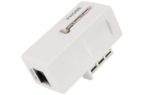Conjoncteur Temium gigogne et RJ11 Femelle Blanc