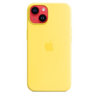 Apple - Coque de protection pour téléphone portable - compatibilité avec MagSafe - silicone - jaune canari - pour iPhone 14