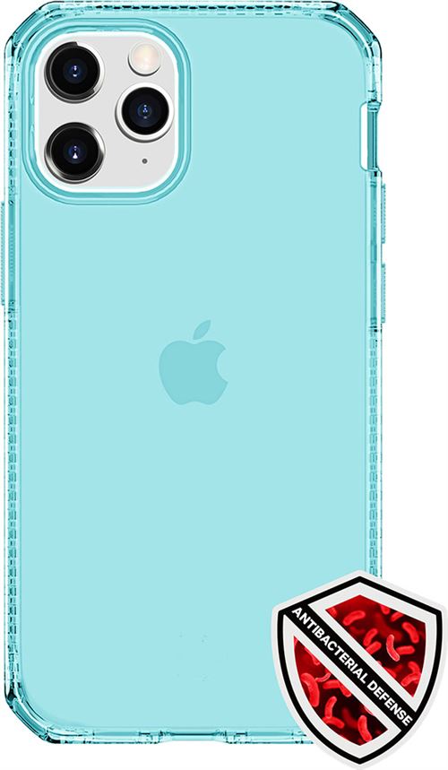 Coque semi-rigide Itskins Spectrum Clear pour iPhone 12/12 Pro Bleu