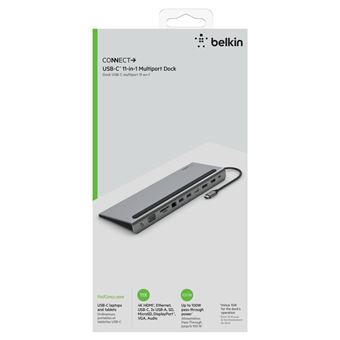 Belkin CONNECT 11-en-1 - Staton d'accueil multiport - USB-C - VGA, HDMI, DP - GigE