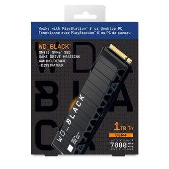 Disque SSD Interne WD_BLACK SN850 NVMe Heatsink 500 Go Noir