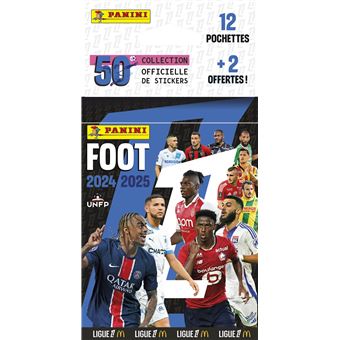 Carte à collectionner Panini Foot 2024-2025 Ligue 1 McDonald's Blister 12 pochettes + 2 offertes
