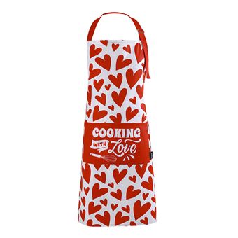 Tablier de Cuisine Itotal Coeurs Blanc et Rouge