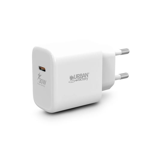 Bloc De Charge Urban Factory Psl10Uf 30 W Blanc + Câble Lightning 1 M