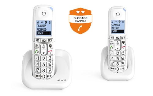 Téléphone fixe sans fil Alcatel XL785 Voice Duo Blanc