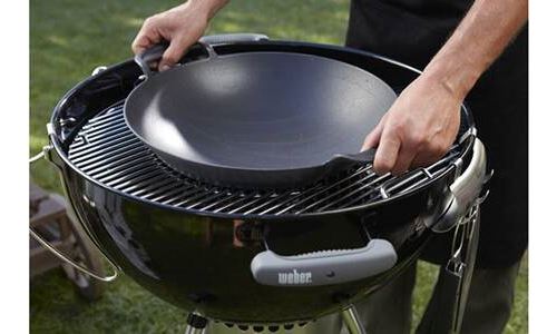 WELL GRILL Wok En Fonte Pour Barbecue Weber Gourmet & Enders - Poêle Wok 49,2 X 38,6 Cm Compatible Gaz Et Charbon