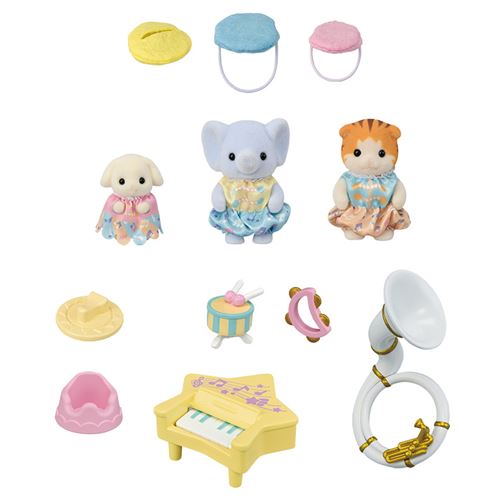 Sylvanian Families - Bébé Chat Roux, Éléphant et Lapin Bélier - Coffret de concert - 3 figurines - Image 3