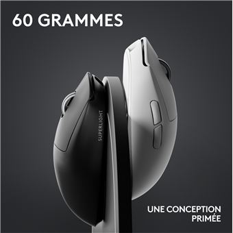 Logitech G PRO X SUPERLIGHT 2 - Souris - optique - 5 boutons - sans fil - LIGHTSPEED - récepteur Logitech LIGHTSPEED - blanc