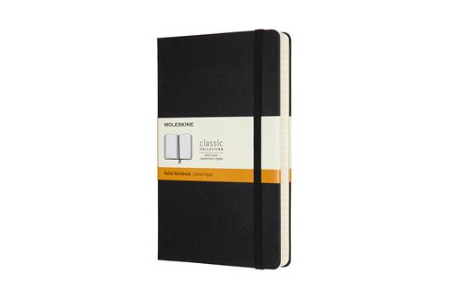 Moleskine Noir Carnet Augmenté Classique Grand Format Ligné Couverture Rigide