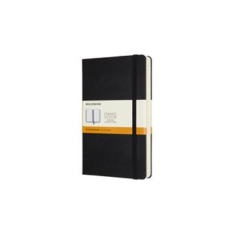 Carnet augmenté classique grand format ligné Moleskine couverture rigide Noir