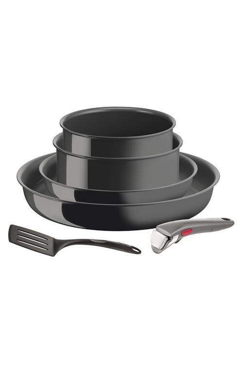 Casserolies Tefal Lot 6 Pieces Ingenio Renew L2609602 Gris Anthracite