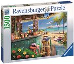Ravensburger - Puzzle Adulte 1500p - Le bar du bord de plage - Adultes, enfants des 14 ans - Puzzle de qualite superieure 80x60cm - Plage de reve - 17463