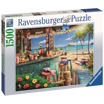 Ravensburger - Puzzle Adulte 1500p - Le bar du bord de plage - Adultes, enfants des 14 ans - Puzzle de qualite superieure 80x60cm - Plage de reve - 17463