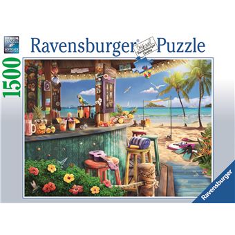 Ravensburger - Puzzle Adulte 1500p - Le bar du bord de plage - Adultes, enfants des 14 ans - Puzzle de qualite superieure 80x60cm - Plage de reve - 17463