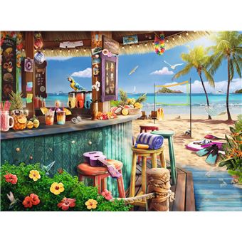 Ravensburger - Puzzle Adulte 1500p - Le bar du bord de plage - Adultes, enfants des 14 ans - Puzzle de qualite superieure 80x60cm - Plage de reve - 17463