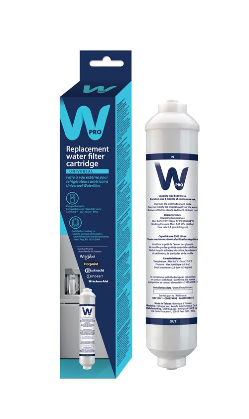 Filtre à eau externe Wpro pour réfrigérateur américain