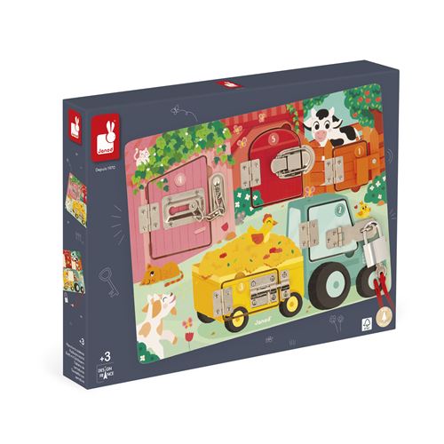 Jeu educatif Janod Planche à Cadenas La Ferme