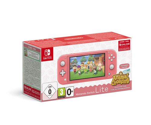 Pack Console Nintendo Switch Lite Corail + Animal Crossing : New Horizon + 3 mois d’abonnement Ninte