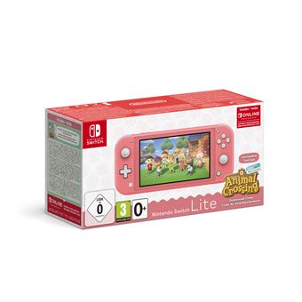 Pack Console Nintendo Switch Lite Corail + Animal Crossing : New Horizon + 3 mois d’abonnement Nintendo Switch Online