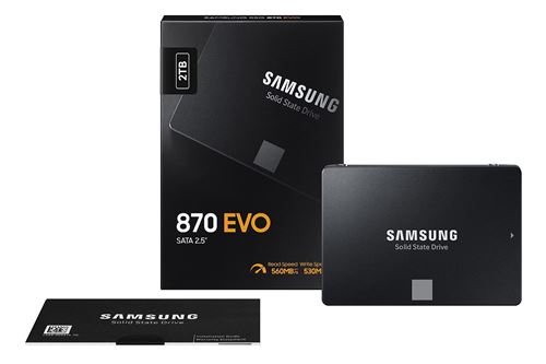Disque SSD Interne Samsung 870 EVO MZ-77E2T0B/EU 2 To Noir - Fnac.ch - SSD  internes