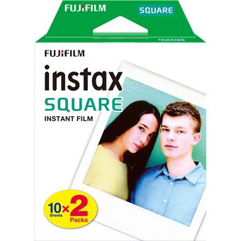 Film Fujifilm Instax Square Bi-Pack 2 x 10 poses avec cadre blanc