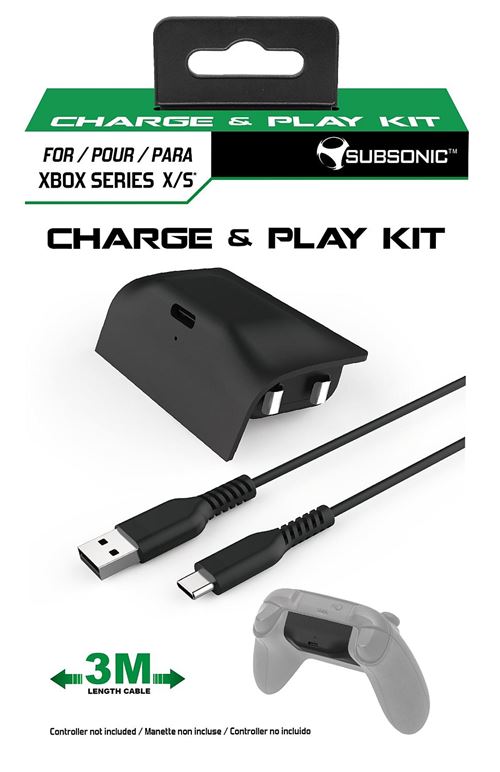 Pack Batterie et câble de recharge Subsonic pour manette Xbox Séries X/S  Noir - Accessoire pour manette à la Fnac