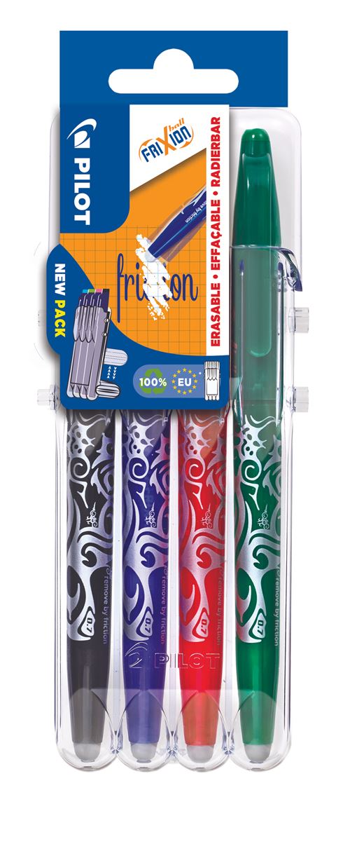 Lot De 5 étuis De Recharges FriXion Pilot - 2 Bleu, 2 Noir, 1 Rouge - Pointe Moyenne - Compatible Stylos Effaçables FriXion
