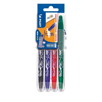 Set 4 stylos Pilot Pen Frixion Ball 07 Noir Bleu Rouge et Vert - 1