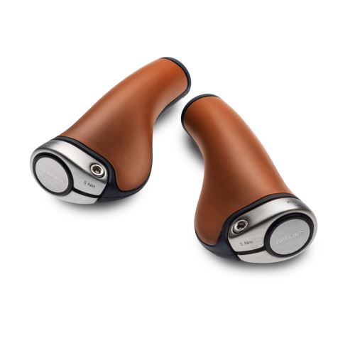 Poignées en cuir Brooks GP1 Orange et Argent 130 mm et 130 mm